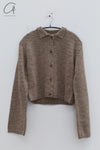 SWAYING 24 Autumn and Winter Thick Lapel Cardigan SW-SW24AW1T71-HZ Gray Brown SW-SW24AW1T70